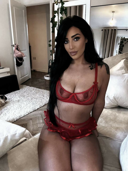 used red see-through full set